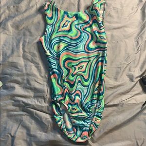 Gymnastics Leo ( Adult S) ZONE Green & Blue